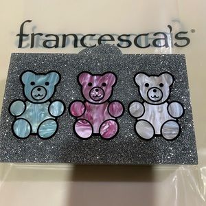 Francesca’s silver Glitter Hard Case GummiBear’s purse ( clutch) women size S